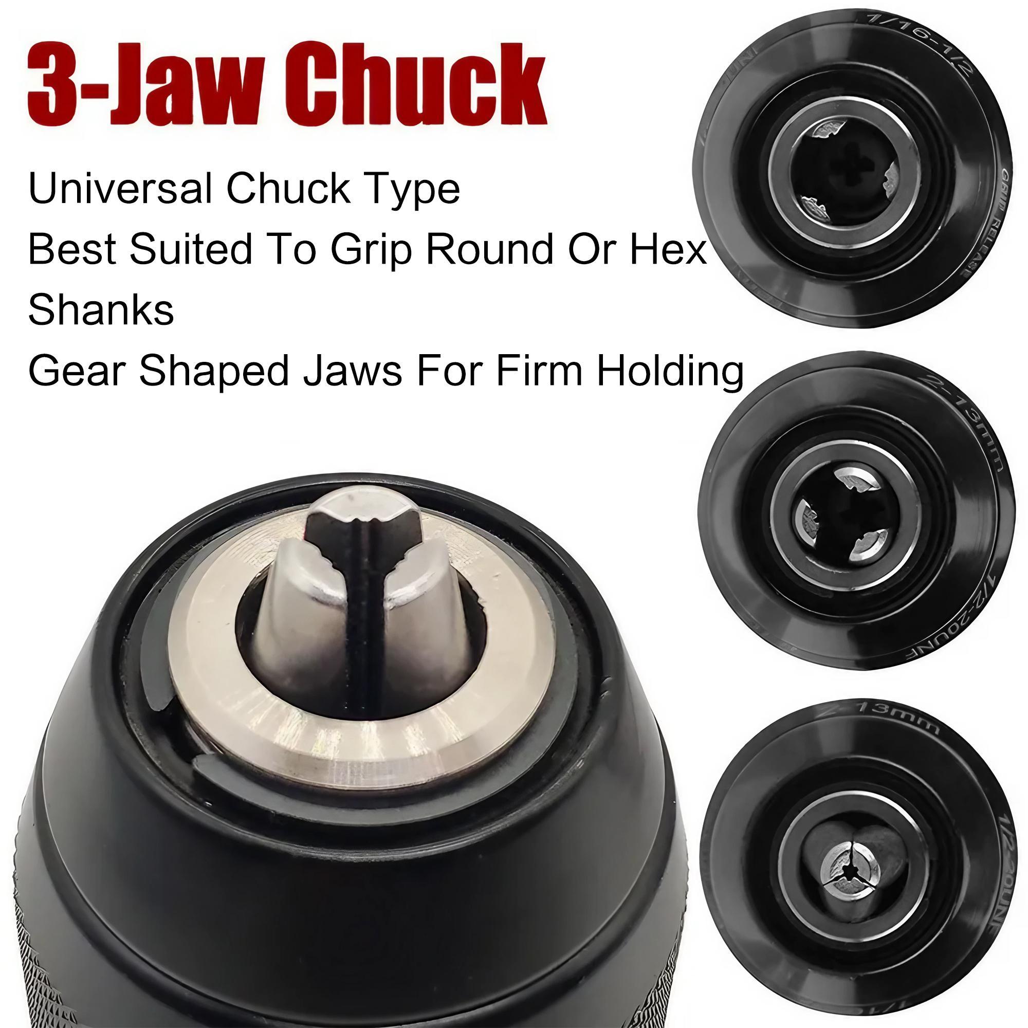 Heavy Duty 1/2-20UNF 13mm Keyless Drill Chuck & SDS & Socket Square Female Adapter, Hardware Tools, Professional Power Tool Accessories, Drill Bit Extension