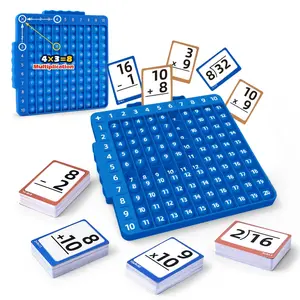Math Press Bubble Board Addition Subtraction Multiplication Division, 4-In-1 Double-Sided Flashcards, Stress Relief, Best Gift for Kids
