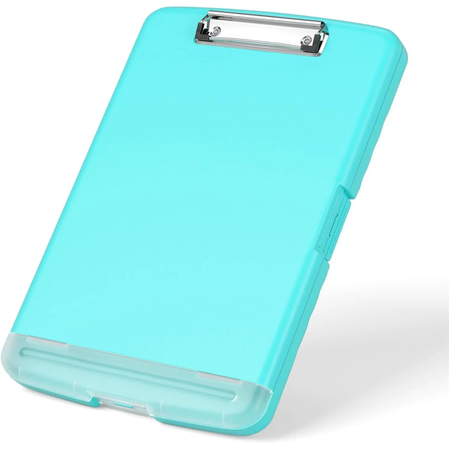 Clipboard with Storage, 8.5 x 11'' High Capacity Clip Board, Green | Smooth Writing, Side-Opening Plastic Folder with Pen Holder, Size 14.2 x 9.6 x 1.2″ ,for Classroom, Teacher, Student