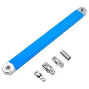 Heavy Duty Offset Extension Wrench Set,15" Long High Carbon Steel , Zero Offset Design , Includes 1/2", 1/4", 3/8" Square Drive Adapters , Ratchet Extender for Tight Spaces