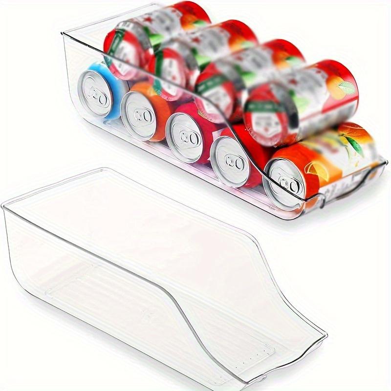 1Pack Transparent Acrylic Storage Box | Stackable Organizer for Soda, Cans, and Energy Drinks - Durable, Ideal for Refrigerator, Freezer, Pantry, and Kitchen Use - Home and Office Essential, Easy-to-Clean, Angled