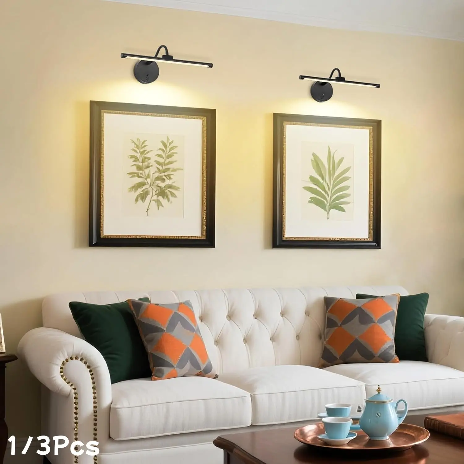LED Wall Picture Light, LED Atmosphere Lamp, Electronic Lamp, USB Rechargeable Ambient Lighting with Wireless Remote Control, Customizable Lighting, Adjustable Color Temperature Art Display Lamp for Gallery, Living Room, Home Decor Ambient Light