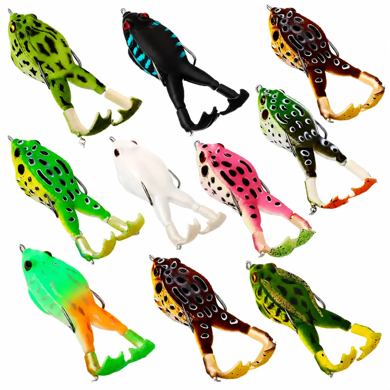 2026 Premium Topwater Frog Fishing Lure – Silicone Floating Bass Bait with Dual Propeller Legs, Lead-Free Construction, Realistic Multi-Jointed Design, 3.5 Inches / 13 Grams, Ideal for Freshwater Bass and Snakehead Angling in Weedy or Lily Pad Habitats