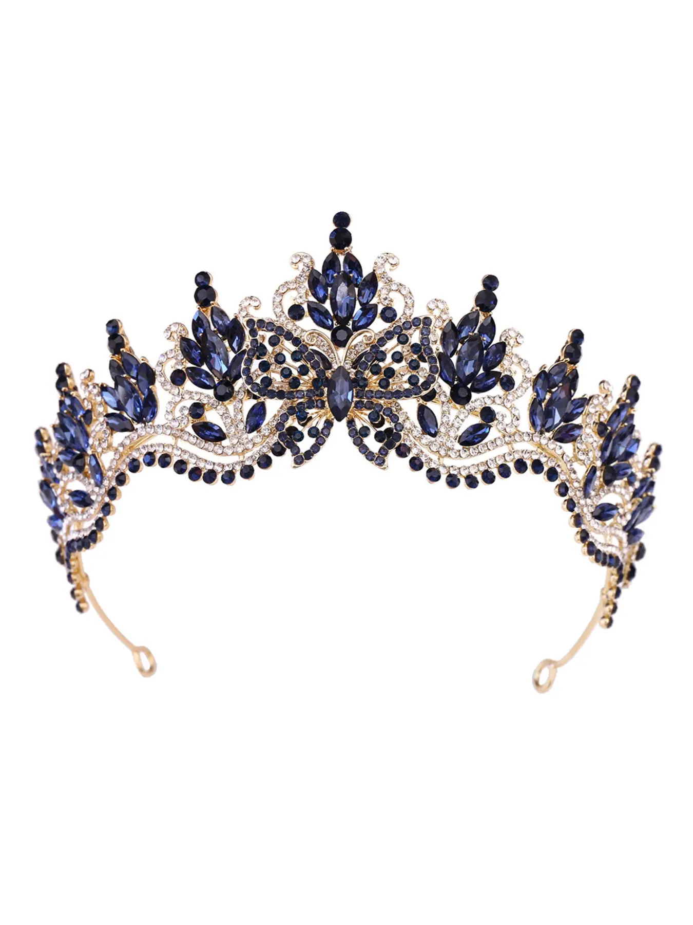 Alloy Crystal Crown Headpiece Butterfly Wings Baroque Rhinestone Bridal Tiara Hair Accessory Bridal Hair Accessories