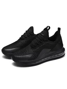 Men's Full Sole Air Cushion Running Shoes, Mesh Fabric Breathable Anti-Slip Shock Absorption, Fashion Sporty Sneakers for All Seasons