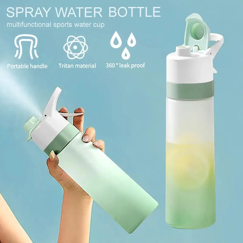 Spray Water Bottle Big Mist Cooling Outdoor Portable Sport Fitness Water Cup Large Capacity Spray Bottle Drinkware Trendy  Travel Bottles Kitchen Gadgets Student Sport Drinking Running Water Bottle Cup