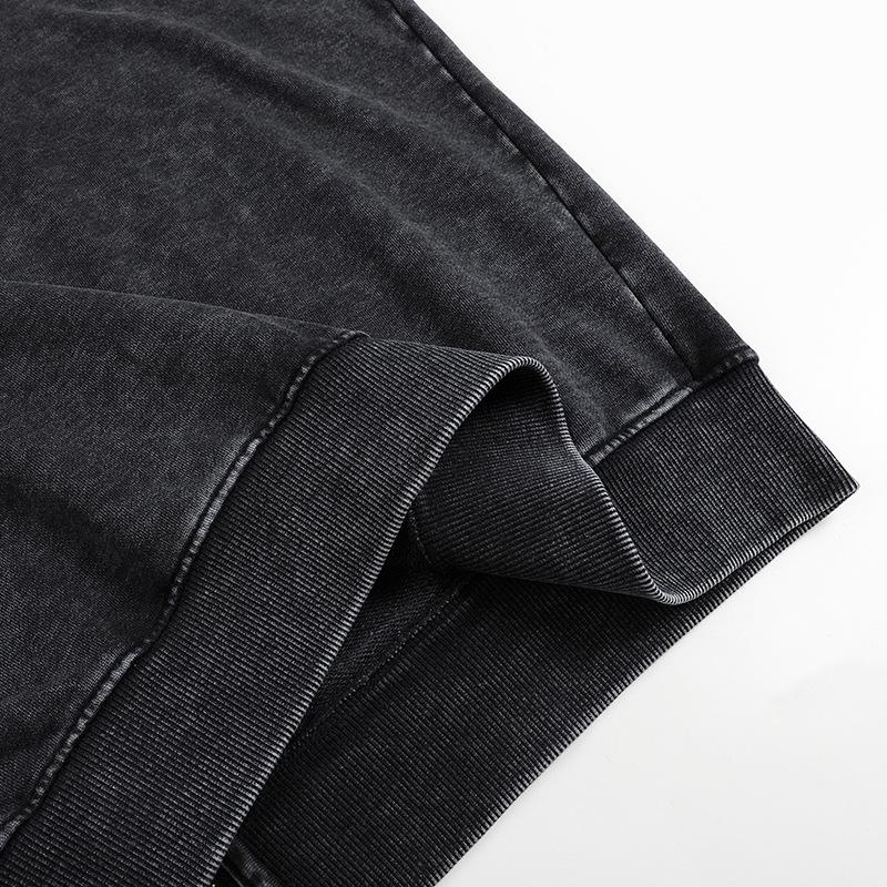 BIGWIG Unisex loose zip-up hoodie suitable for men and women, solid color zip-up sweatshirt acid wash long sleeve pullover, basic minimalist terry fabric cotton zip-up hoodie vintage