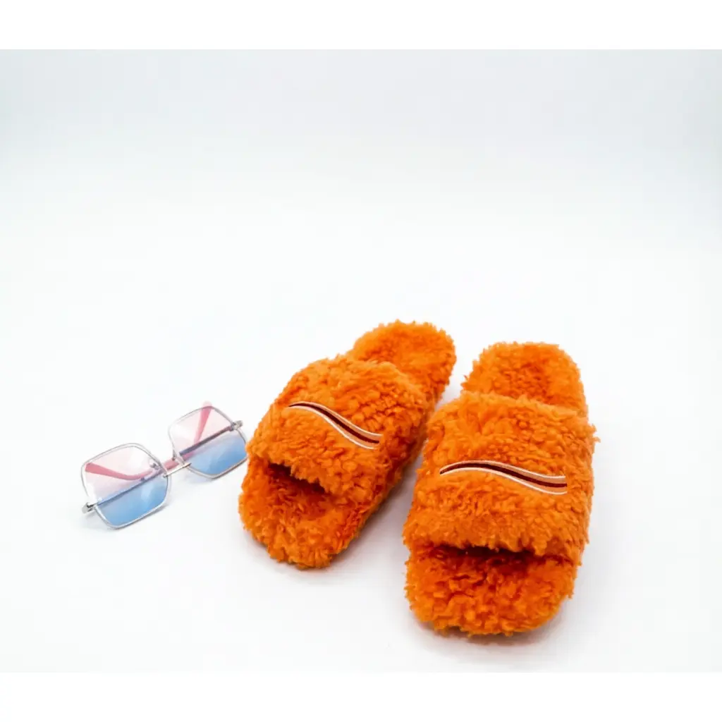 Fashion Fluffy Lamb Fur Slip On Slides For Men Women, Curly Teddy Fuzzy Open Toe Slippers, Embroidered Decor Plush Flat Casual Sandals, Warm Indoor Outdoor Street Wear Fur Mules