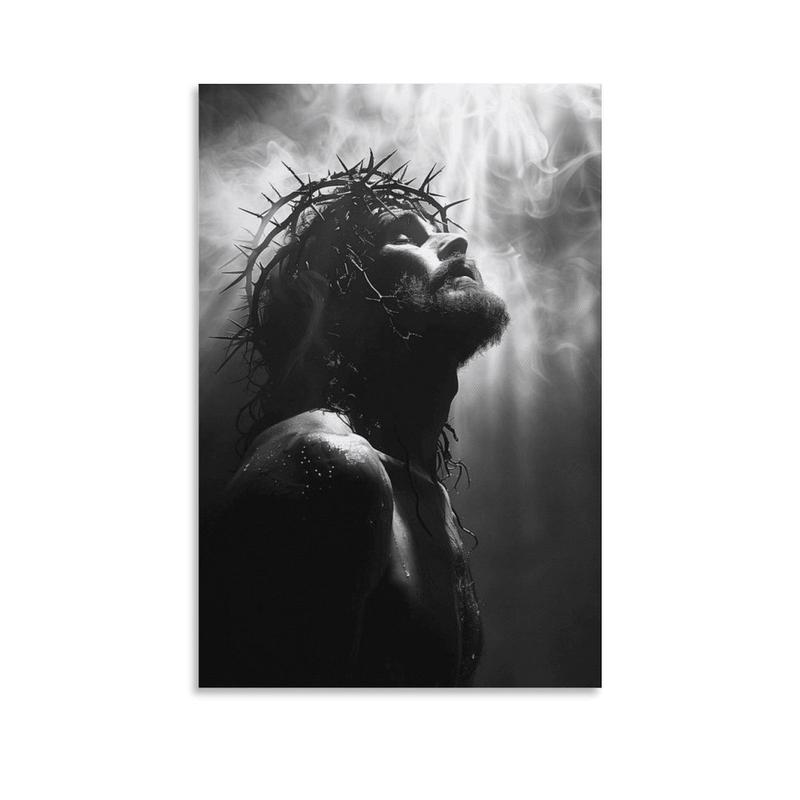 Jesus Christ Portrait Canvas Print Religious Wall Art Bible Print Spiritual Canvas Living Room Decor Canvas Print
