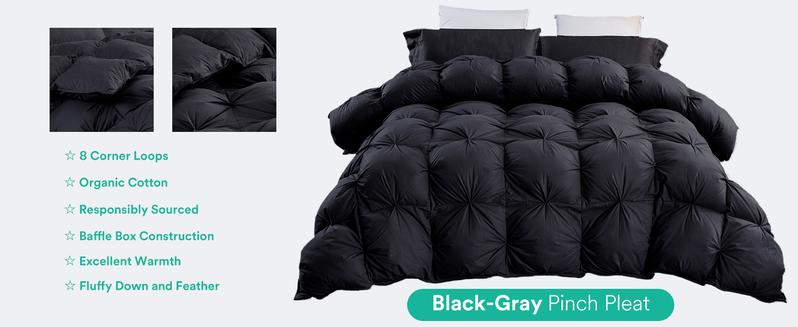 【Three Geese Feather Down Pinch Pleat duvet 】All seasons Five-star hotel quality Fluffy and breathable Goose Down duvet - 100% Cotton Outer, Ethically Sourced Feathers, All-Season Quilt,Machine Washable,weighted blanket,self-care-#TikTokShopStockUp