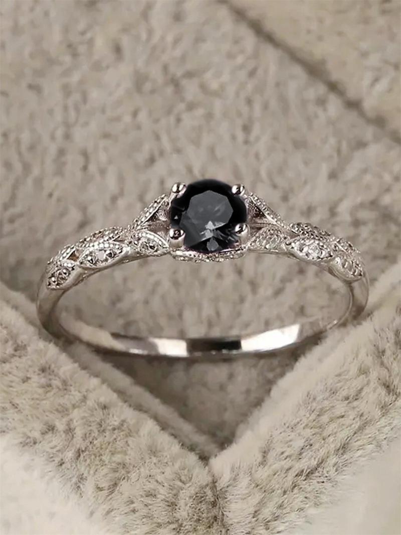 Elegant Style Artificial Zircon Decor Metal Ring, Cubic Zirconia Ring, Women's Fashion Jewelry Accessories, Minimalist Romantic Aesthetic Jewelry Gift