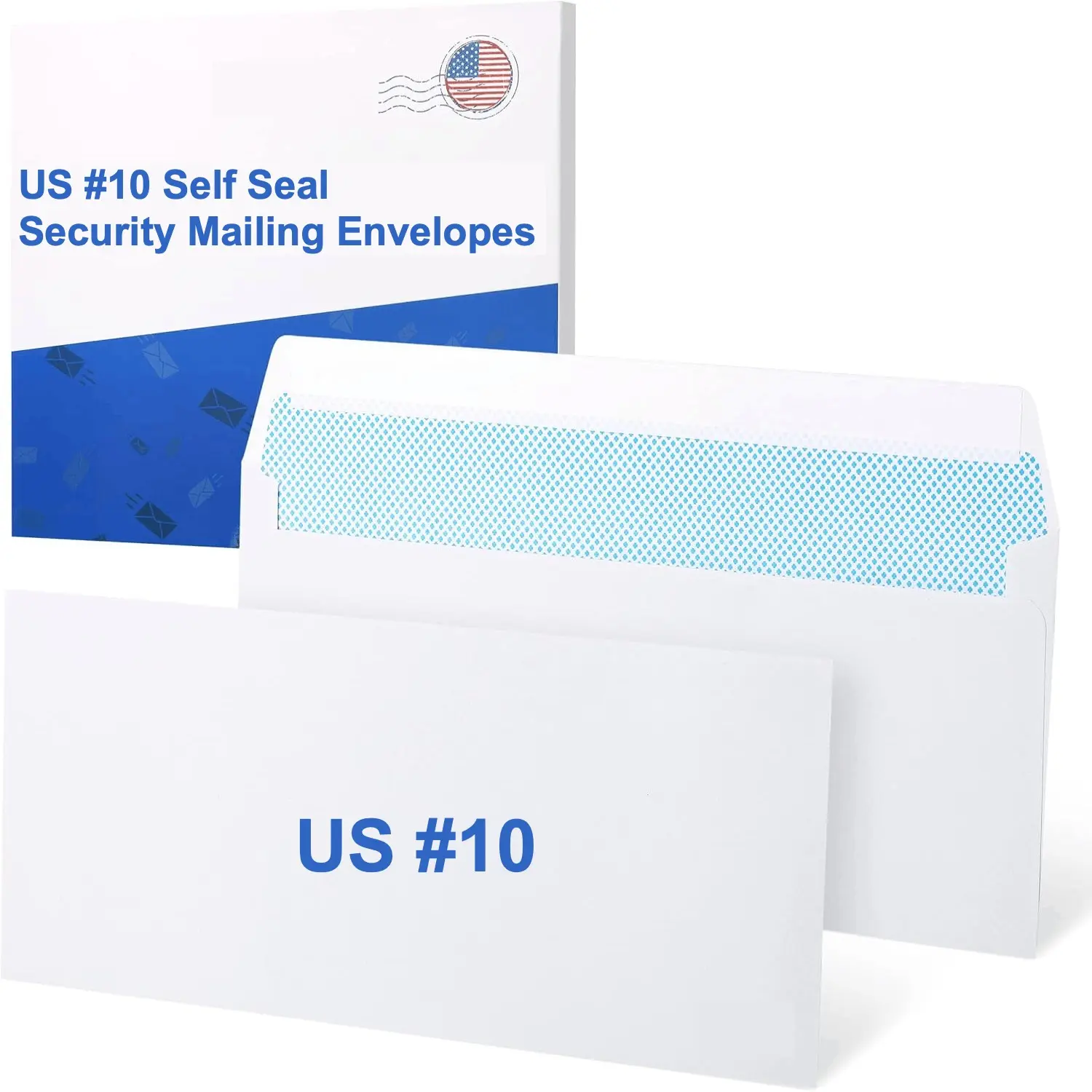 100pcs #10 Security Self-Seal Shipping Envelopes, Self Sealing Envelopes, Tinted, Windowless, Peel & Seal, Ideal for Business Mailing and Legal Use