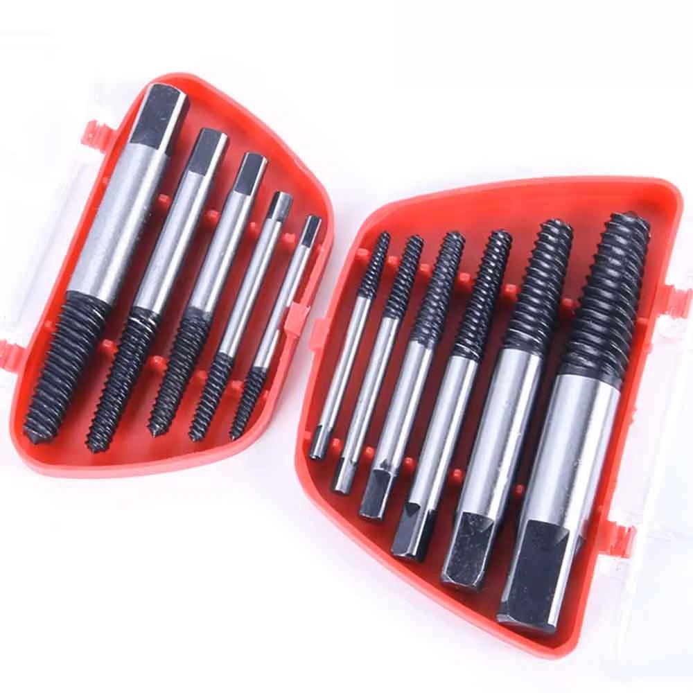 5pcs/6pcs Damaged Broken Screw Remover Extractor,Drill Bits Steel Durable Easy Out Remover Tool,Works on Wood and Machine Screws