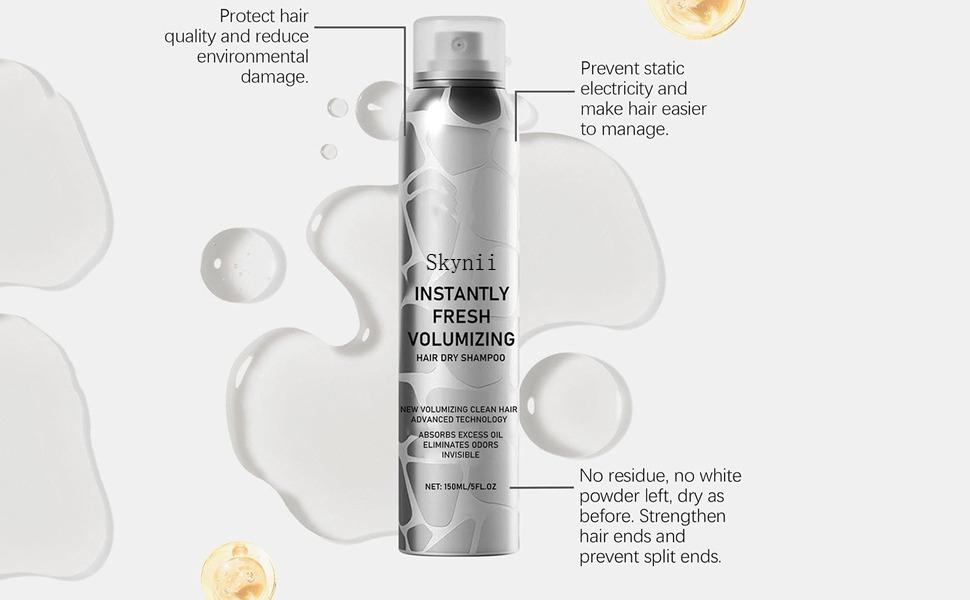 Skynii Hair Dry Shampoo for Women, Instantly Fresh Volumizing Hair Dry Shampoo, Instantly Absorbs Excess Oil, Volumizing for All Hair Types, Refreshing And Non-Greasy