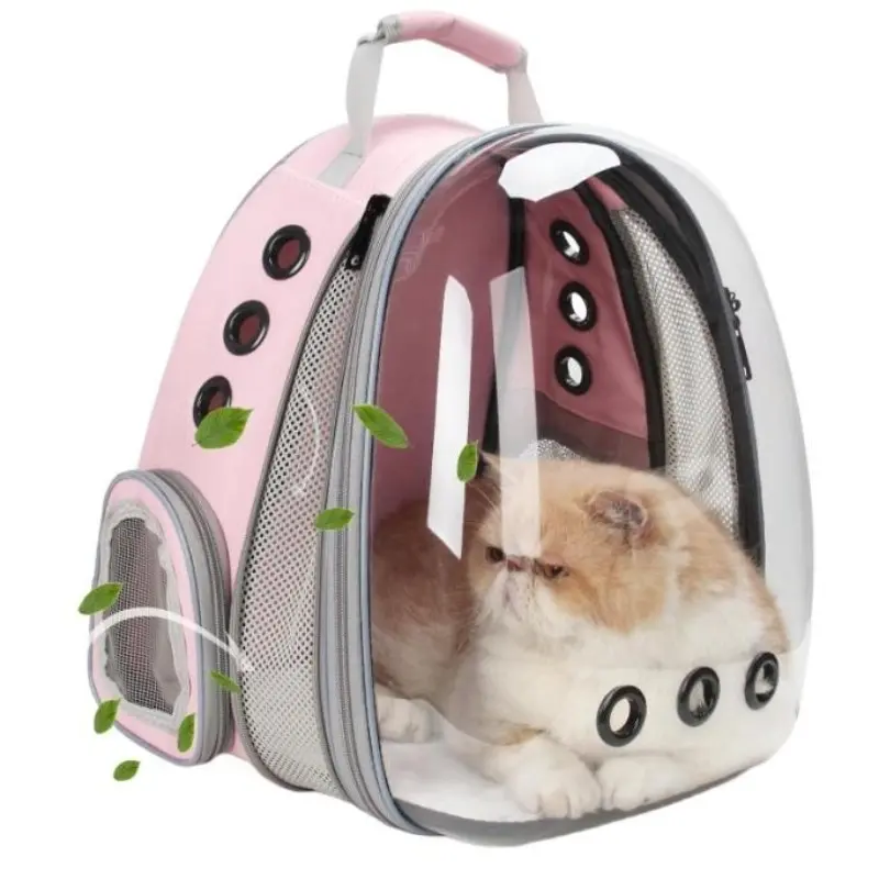 Cat Backpack Carrier, Pet Bubble Backpack, Supports Up to 16 Pounds, Durable Design, Ideal for Traveling Cats, Lightweight & Comfortable