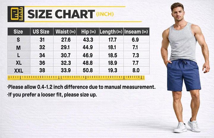 Men's Workout Shorts with Zipper Pockets – Lightweight Quick Dry Athletic Shorts, Elastic Waist Drawstring, Running, Gym, Fitness, Basketball, Outdoor Activewear Shorts