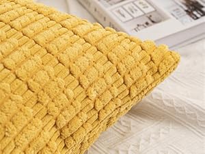 Pack of 2 Corduroy Decorative Throw Pillow Covers 18x18 InchSoft Boho Striped Pillow Covers Farmhouse Home for Sofa Living Room Couch Bed(Sage Green)