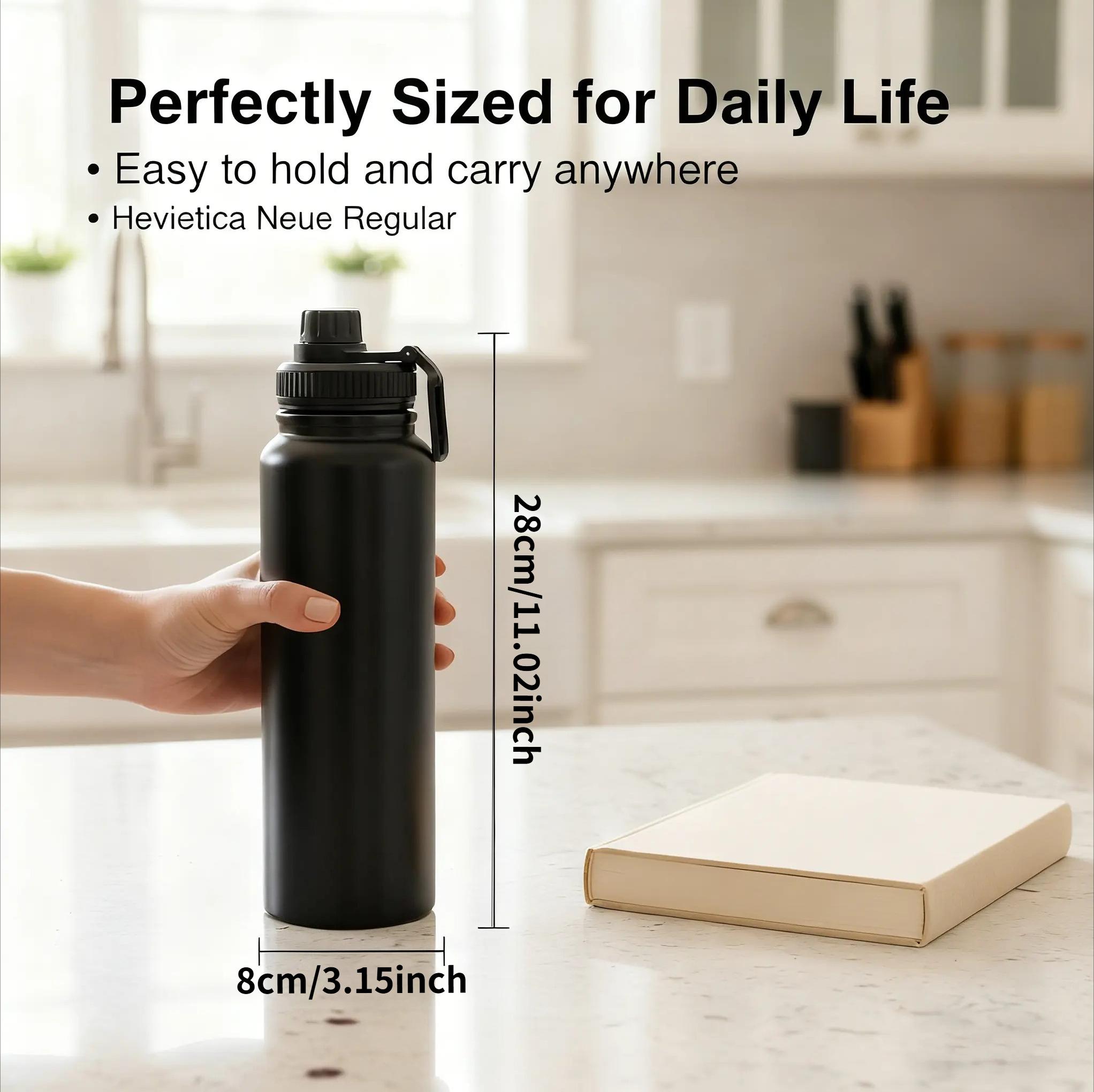 27oz stainless steel vacuum insulated water bottle also doubles as a coffee mug, making it a portable outdoor beverage container with a convenient handle design, suitable for camping, family picnics, cycling, home, and office use.