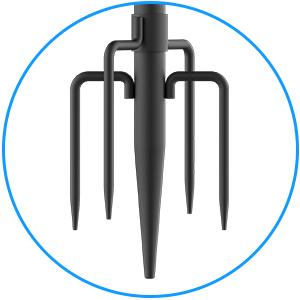 Double Shepherds Hook for Outdoor with 5 Prong Base 90 Inch Heavy Duty Two Sided Bird Feeder Pole for Hanging Lantern,Hummingbird Feeder,Lightweight Plant,Shepherds Hook for Bird Feeders