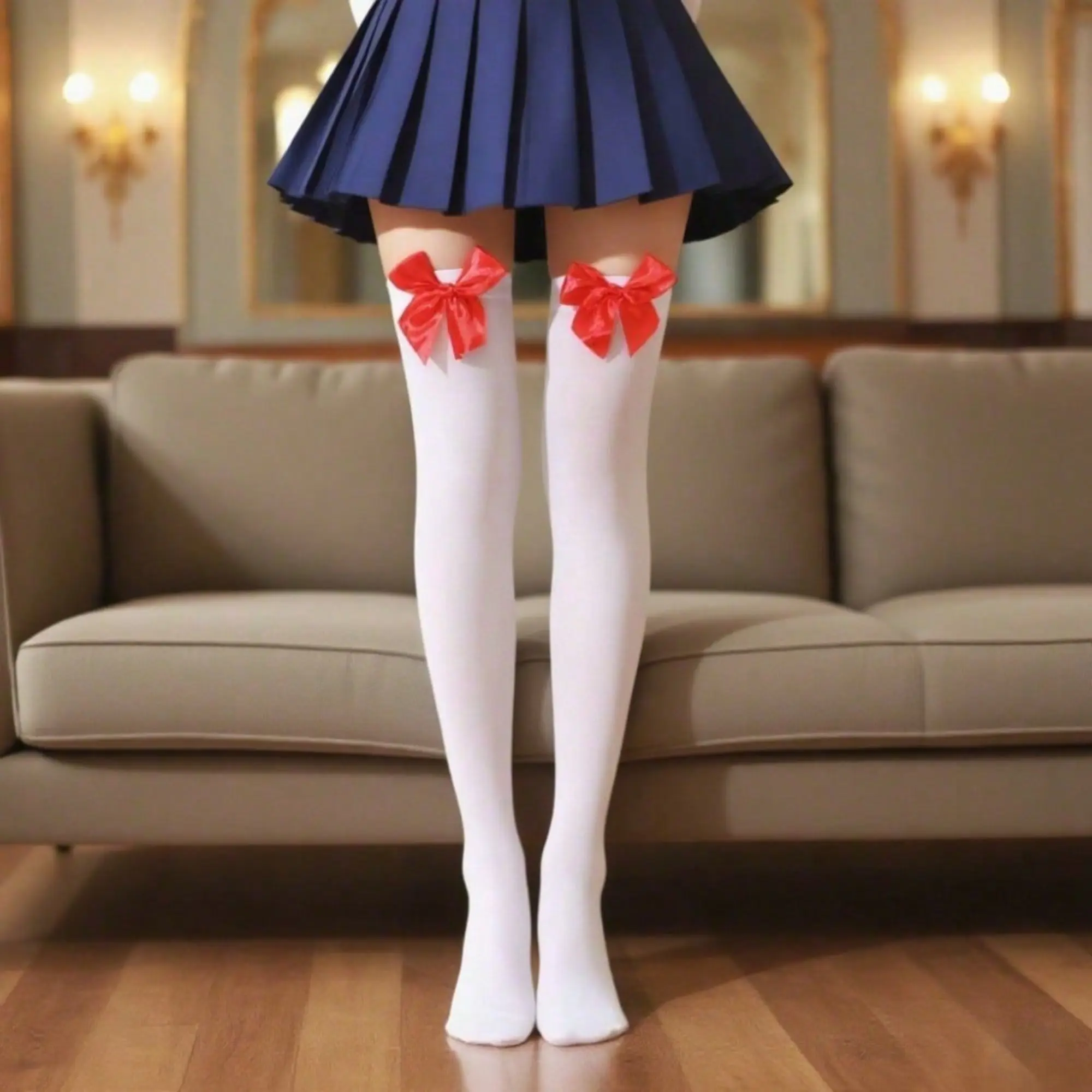 1 Pair of Over The Knee Stockings with Bow Women'S Over The Knee Socks Dress, Suitable for Everyday Wear Role Play