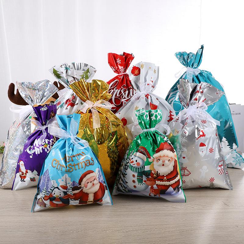 60PCS Christmas Gift Wrapping Set (30 Colorful Bags + 30 Tags) – Reusable Christmas Foil Gift Wrapping Bags in XL, Large, Medium, and Small for Xmas Presents, Party Favors & Holiday Gifts