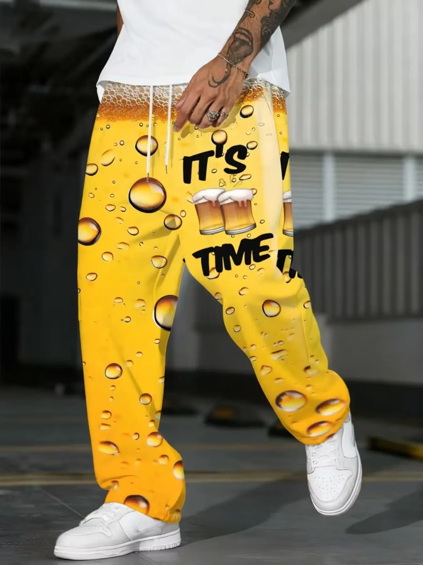 Summer New Arrival Bubble Print Casual Pants, Loose Fit Straight Leg Long Pants, Home Sleepwear, Trendy Fashion Style, Unique Personality