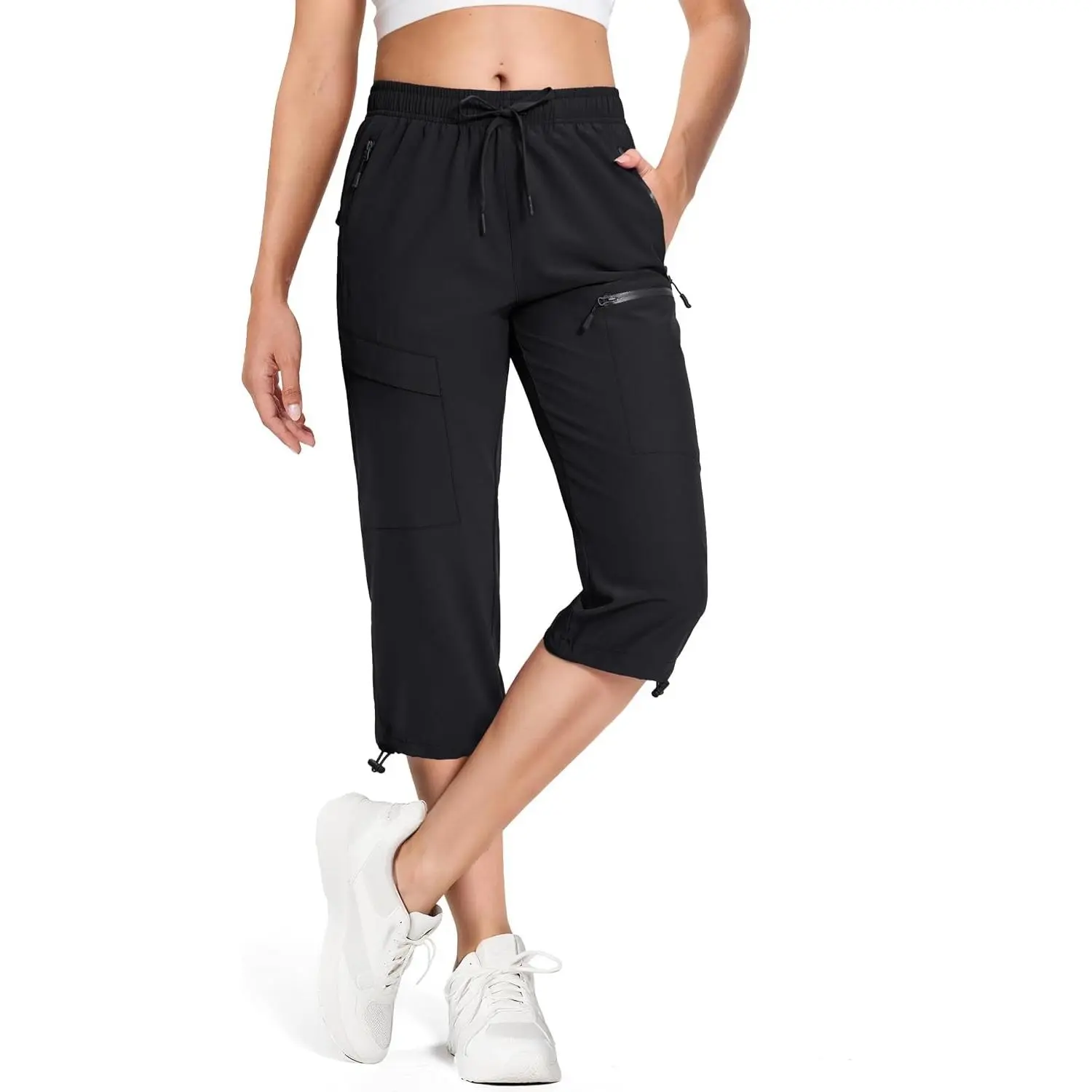 Women's Lightweight Quick Dry Cargo Capri Pants with 5 Pockets UPF 50+ for Hiking Travel Golf Workout Summer Casual