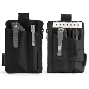 VE28 6-in-1 EDC Pouch, 500D Compact EDC Pocket Organizer, Molle Extension Tool Storage Bag, Small  Purse/Card Holder/Swiss Army  Pocket Pouch (Black)