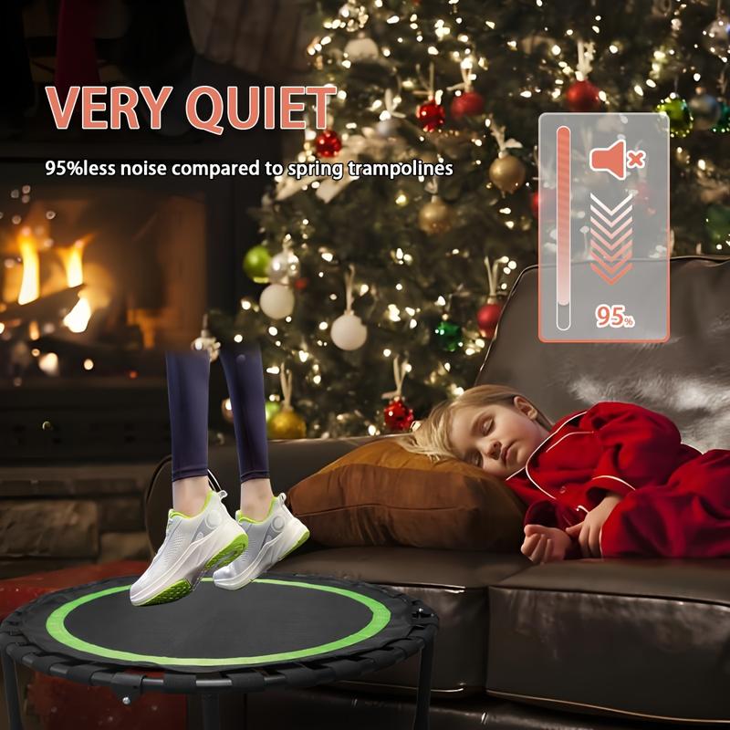 Fitness Trampoline High-Quality 40" Collapsible Mini Trampoline,- Stable & Quiet for Indoor/ Trampoline for Outside adjustable foam handle fitness rebounder exercise trampoline Home Workout Equipment Calisthenics Tools