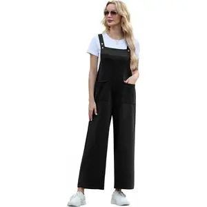 Jumpsuits For Women Boho Overalls Casual Long Bib Loose Women's Rompers with Pockets 2026
