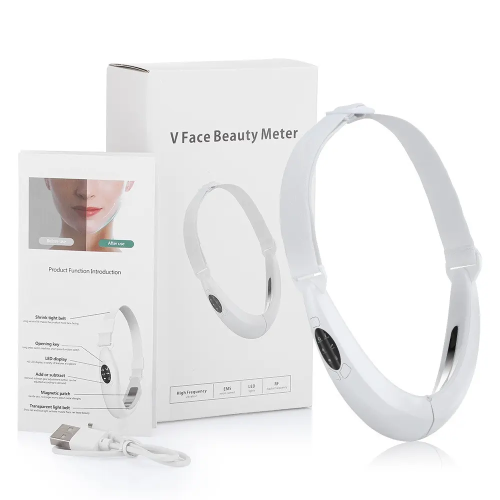 EMS Microcurrent Facial Slimming Device, Vibration Massage for Chin and Face, Beauty Tool for Contouring and Sculpting, Non-Surgical Facelift