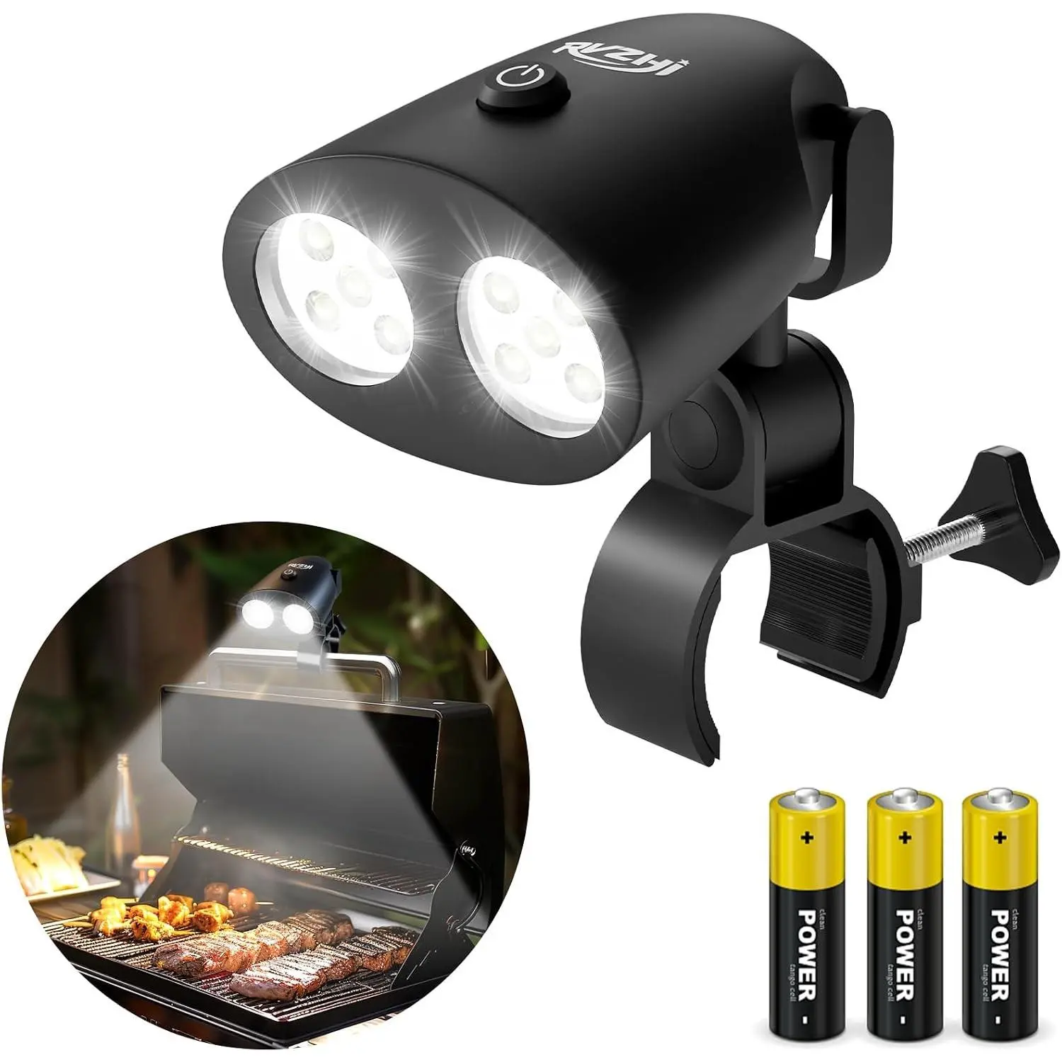 Grill Light for Outdoor Grill: 2 Brightness Super Bright Clamp-On BBQ Light