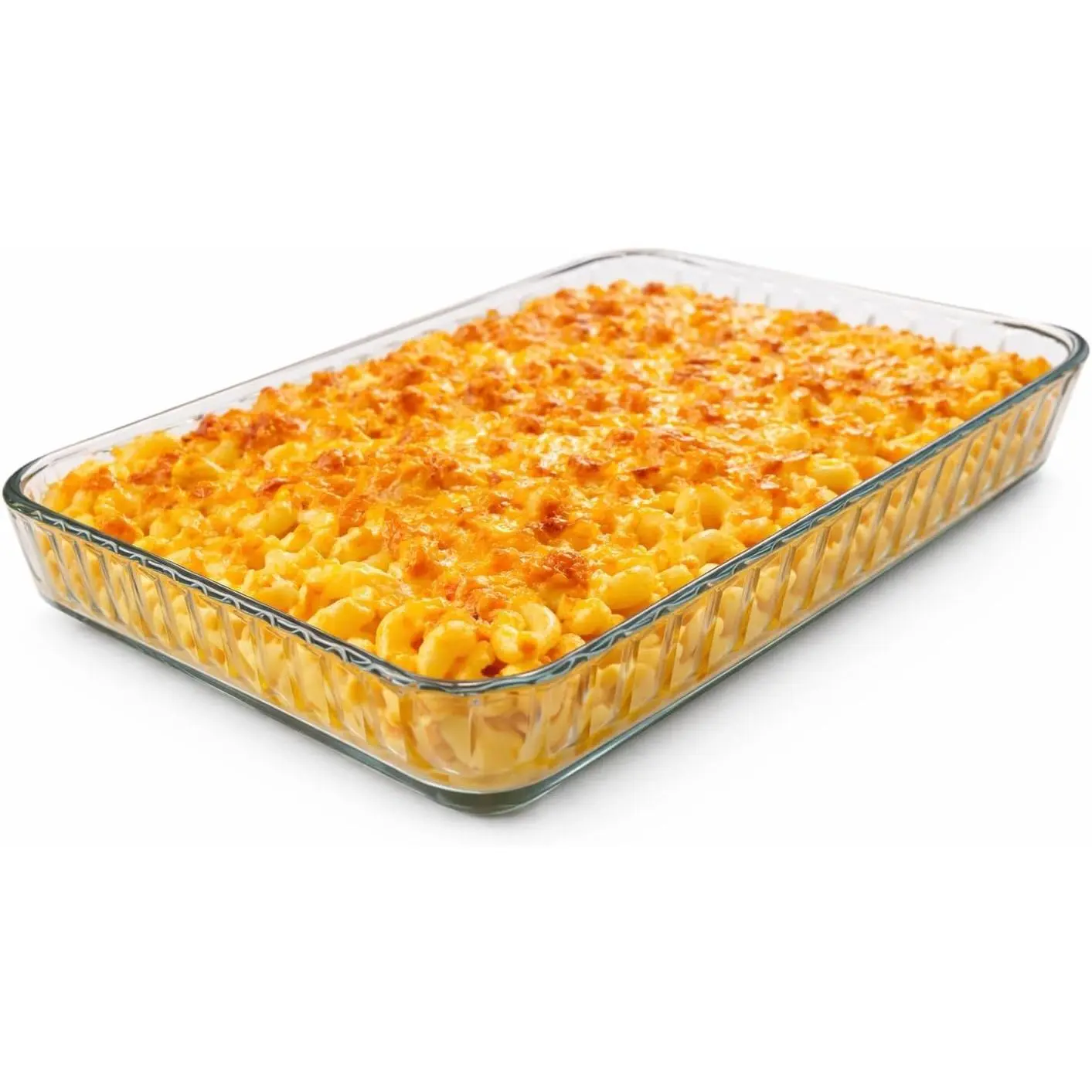 4-Qt (16" x 11" x 2") Glass Baking Dishes for Oven, Glass Oven Pan & Tray Bakeware, Borosilicate Glass Casserole Dish Cookware, Microwave & Oven-Safe Clear Bakeware