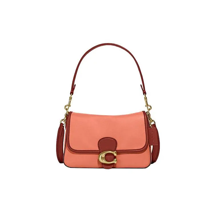 COACH Tabby 26 Crossbody Handbag for Women – Two-Tone Leather in Rouge Pink and Brown