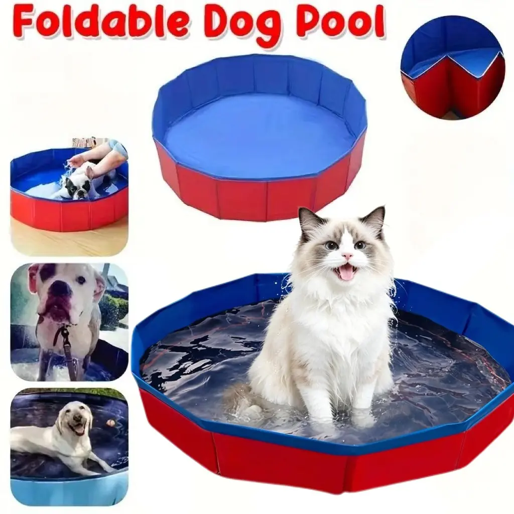 Foldable Dog Play Pool, Portable Waterproof PVC, Puppy Playpen, Dog Bath Tub for Small Breeds, Easy Clean Indoor/outdoor, Whelping Box