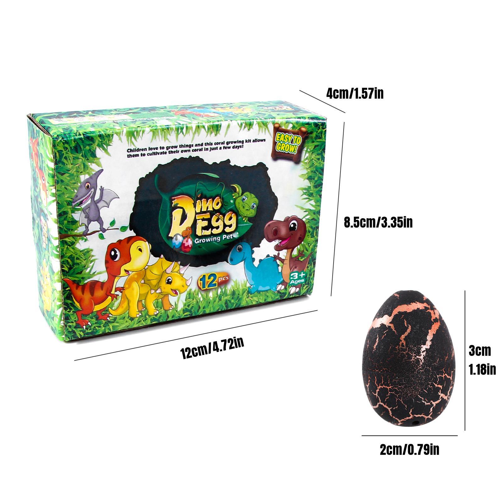 Hatching Dinosaur Eggs, 12pcs/set Crack Colorful Grow Dino Egg Animals That Hatch in Water Growing Pet Birthday Easter Party Favors Gifts for Kids