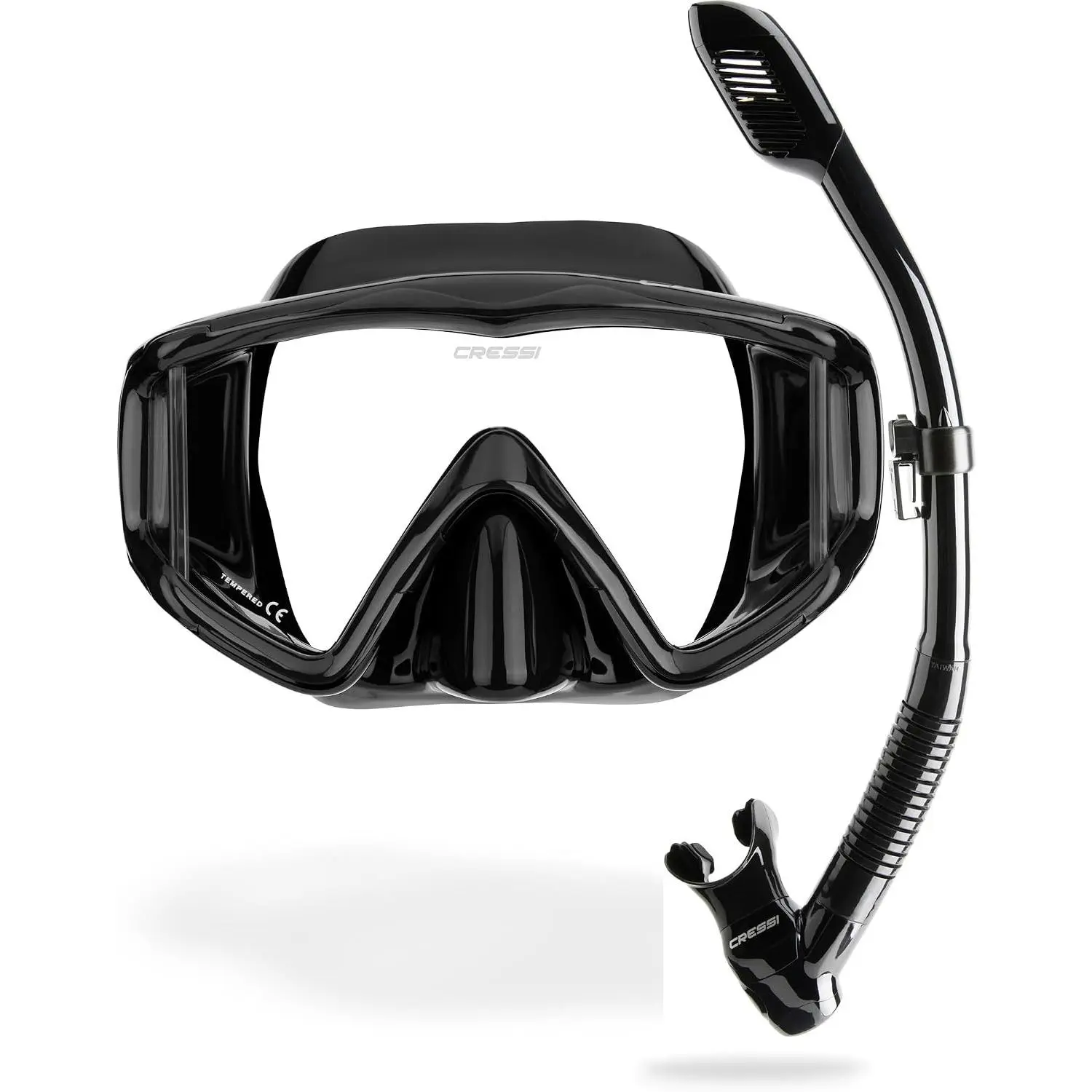 Cressi Panoramic Wide View Mask & Dry Snorkel Kit for Snorkeling, Scuba Diving - Pano 3 & Supernova Dry: Designed in Italy