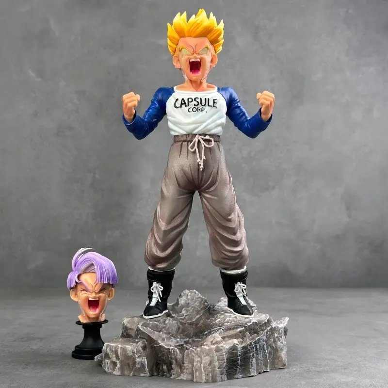 Dragon Ball Figure Trunks Crying Dual Head Super Saiyan Anime Model, Collectible Action Figure, Perfect Gift for Fans, Anime Figures