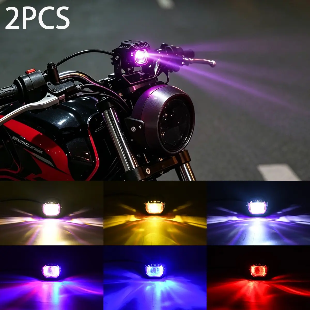 Universal Motorcycle LED Driving Fog Light Multicolor Strobe Spotlight, Low Power Consumption Efficient Cooling LED Work Light Fit Electric Scooter Motorcycle ATV Tricycle Motorcycle LED Lights