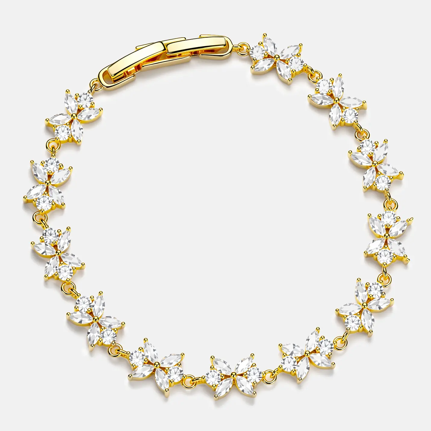 Women's Luxury Artificial Gemstone Silver-Tone Eternity Bracelet - 5A Zircon, Lead-Free Minimalist Metal Bangle, Exquisite Polished Workmanship, Anti-Oxidize, Elegant Packaging, Gift for Girls (Birthday, Wedding), Girl, Mother, Engagement, Daily