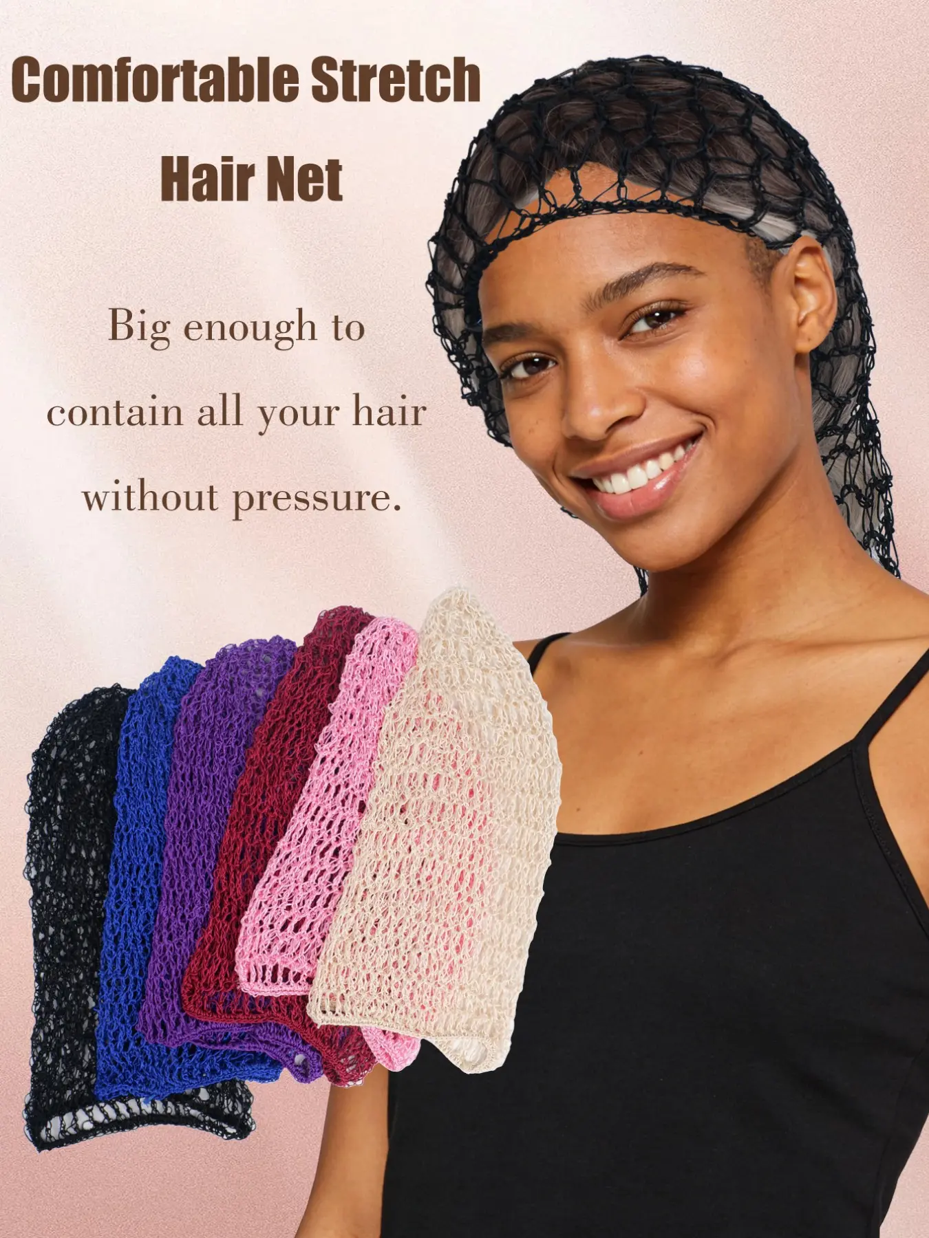 Long Crochet Hair Net Sleep Cap, Women's Knit Hat, Comfortable Nighttime Head Cover, Ideal for Sleeping, Soft and Breathable Design