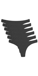 6 Pack Women's Thongs Cotton Breathable Panties Bikini Underwear