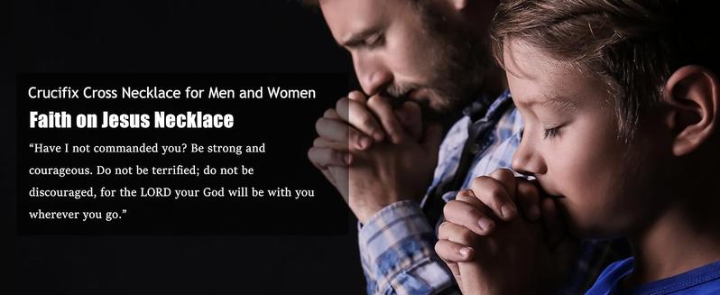 Besteel Silver Crucifix Pendant Necklace  for Women - Men's Sterling Silver Crucifix Necklace charm with Stainless Steel Rope Chain Catholic Baptism Jesus Cross Necklace Jewelry mens