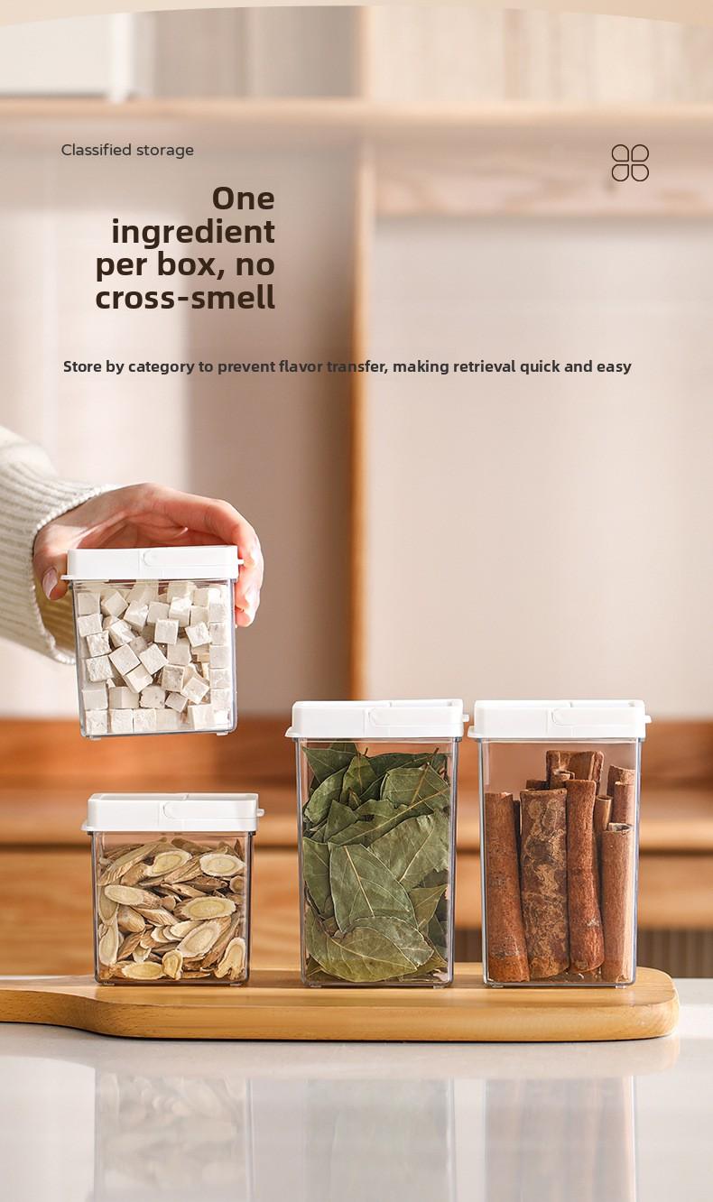 FaSoLa seasoning storage box for kitchen use, transparent with lid, sealed and moisture-proof spice and condiment dispenser box FaSoLa seasoning storage box for kitchen use, transparent with lid, sealed and moisture-proof spice and condiment dispenser box