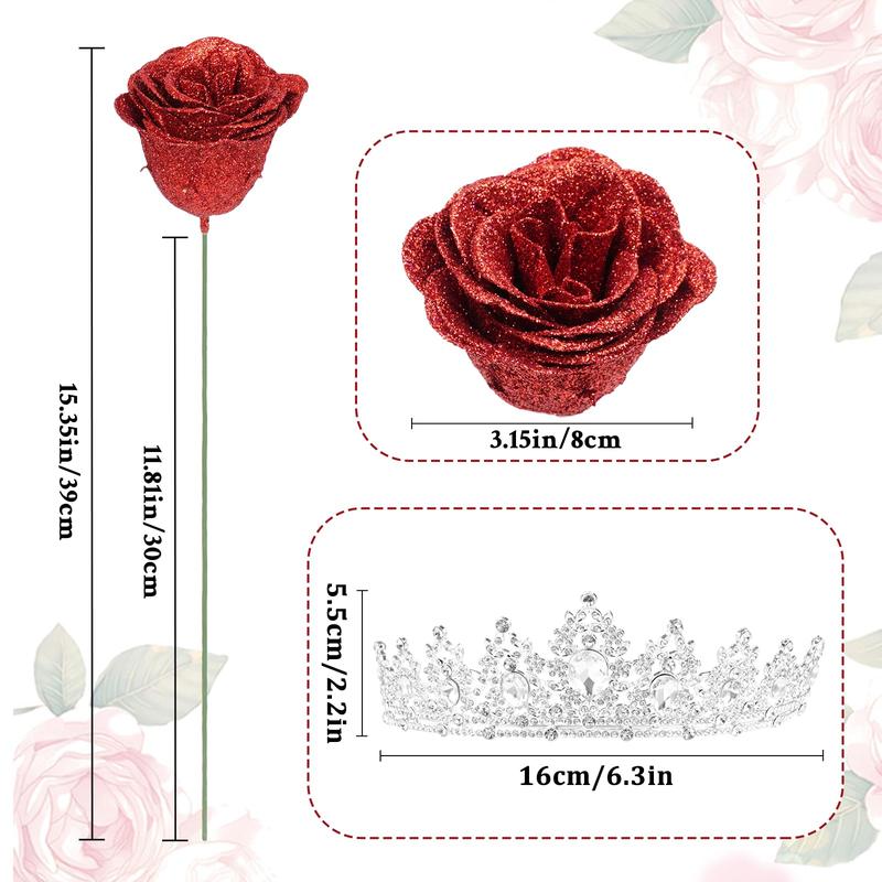 Flower City Glitter Roses Bouquet,Birthday Gifts for Women Mom, 36 Champagne Rose for Grandma Wife Friends