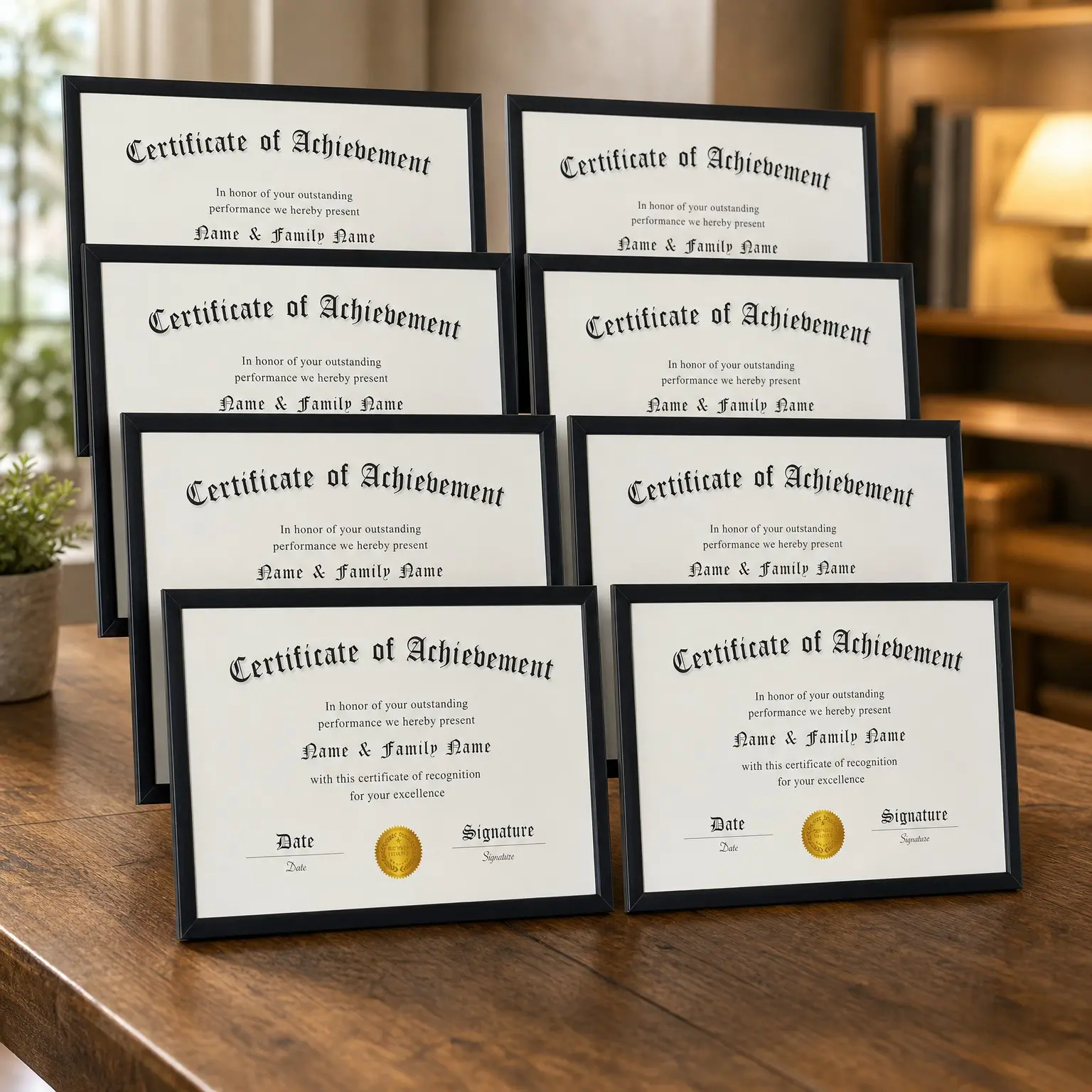 8.5 x 11 Black Picture Frame 12 Pack, Certificate Award Document Diploma Frame Multi Pack for Wall & Tabletop Mounting Horizontal or Vertical FormatGift