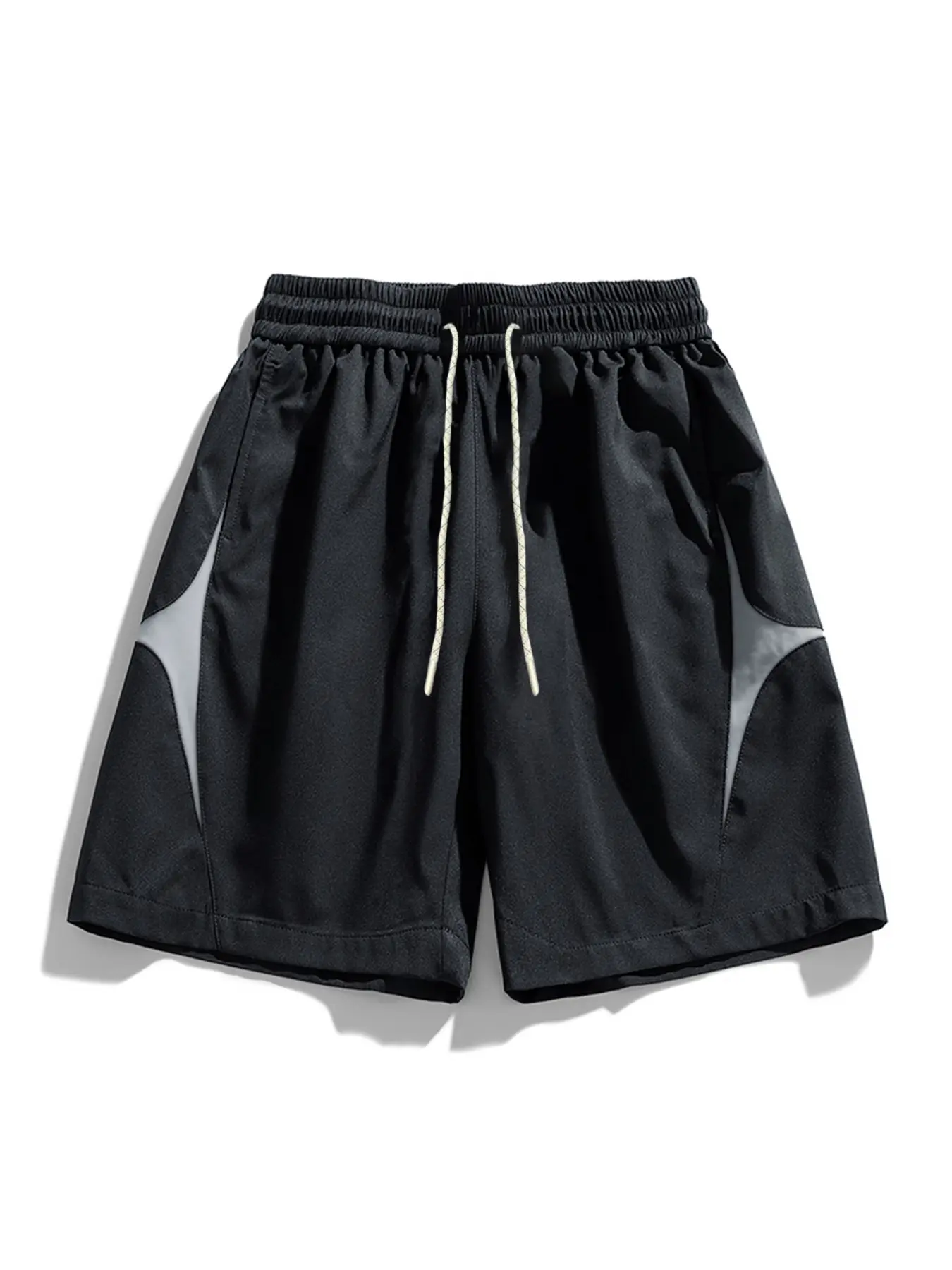Men's Summer Colorblock Patchwork Gym Shorts, Drawstring Sports Shorts, Athleisure Shorts, Drawstring Active Shorts, Casual Fitted Drawstring Loose Breathable Pants, Trendy Workwear Style