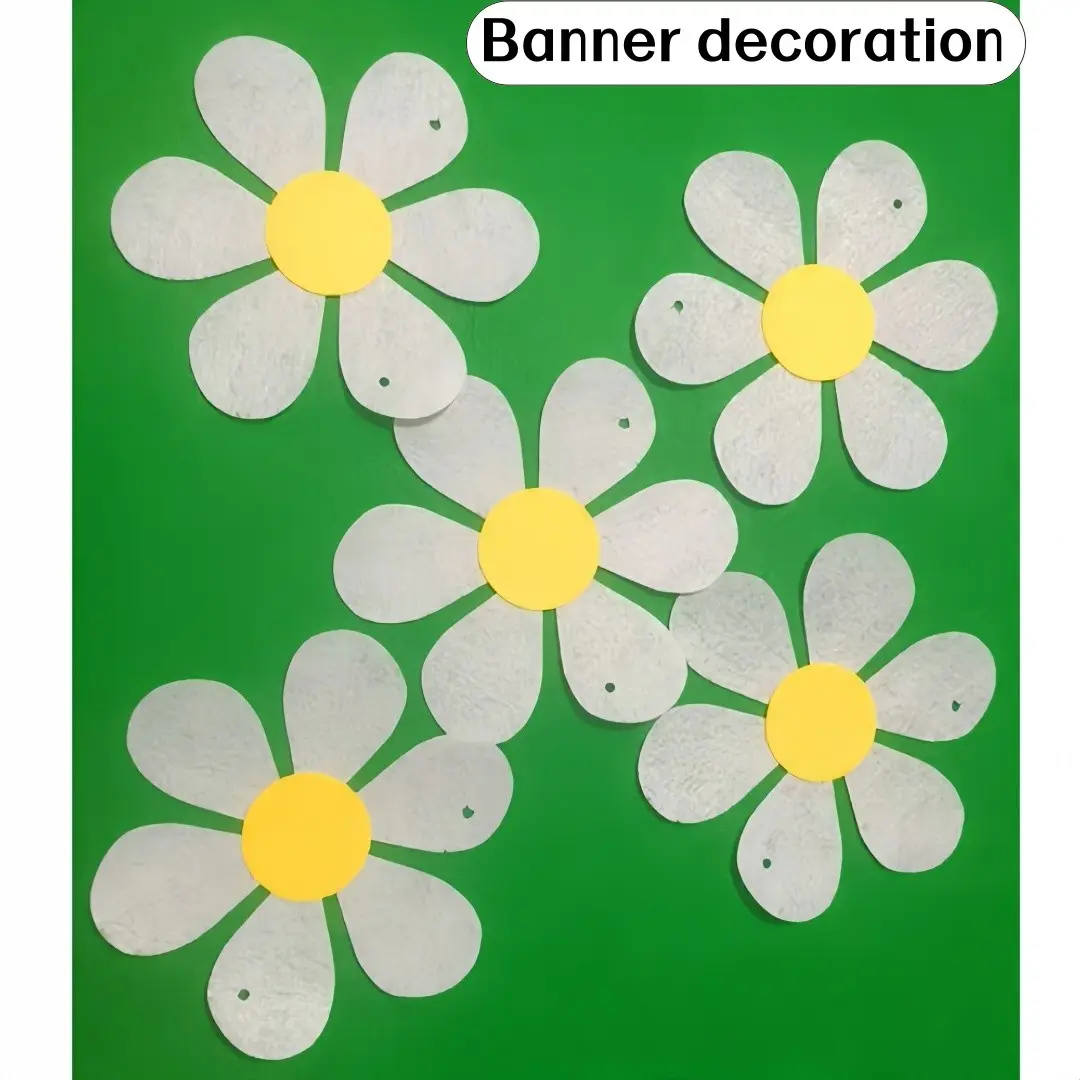 Felt Daisy Flowers for Party Decor, Classroom Decoration, School Events, Christmas, Halloween, Valentine's Day, Easter, Ramadan, Outdoor Beautification