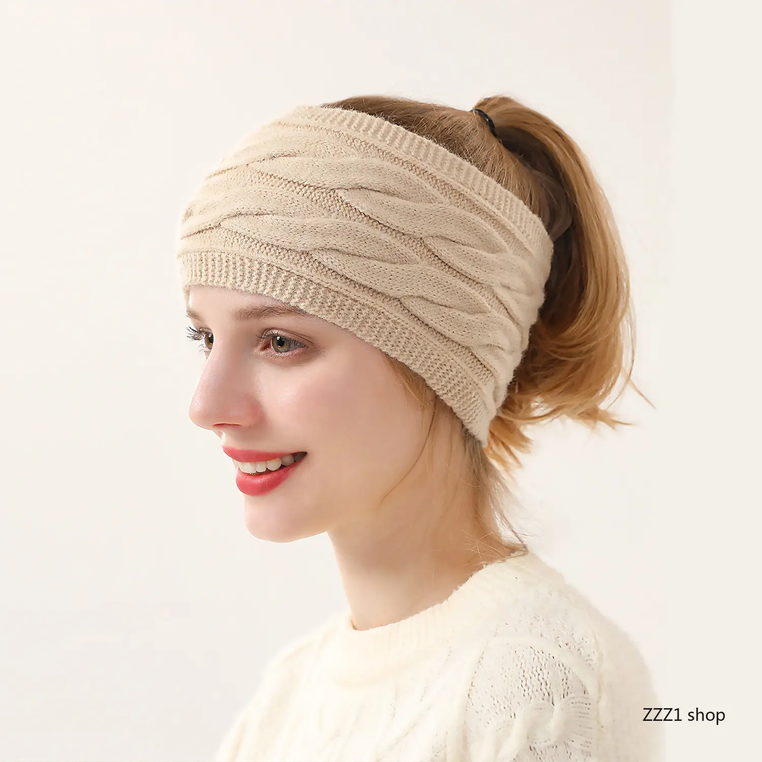 Women's Twist Knit Headband, Warm Lined Ear Warmer with Soft Knit Fleece for Winter Sports & Casual Wear, Snug Headwrap, Sport Casual, Female, Outdoor Sports