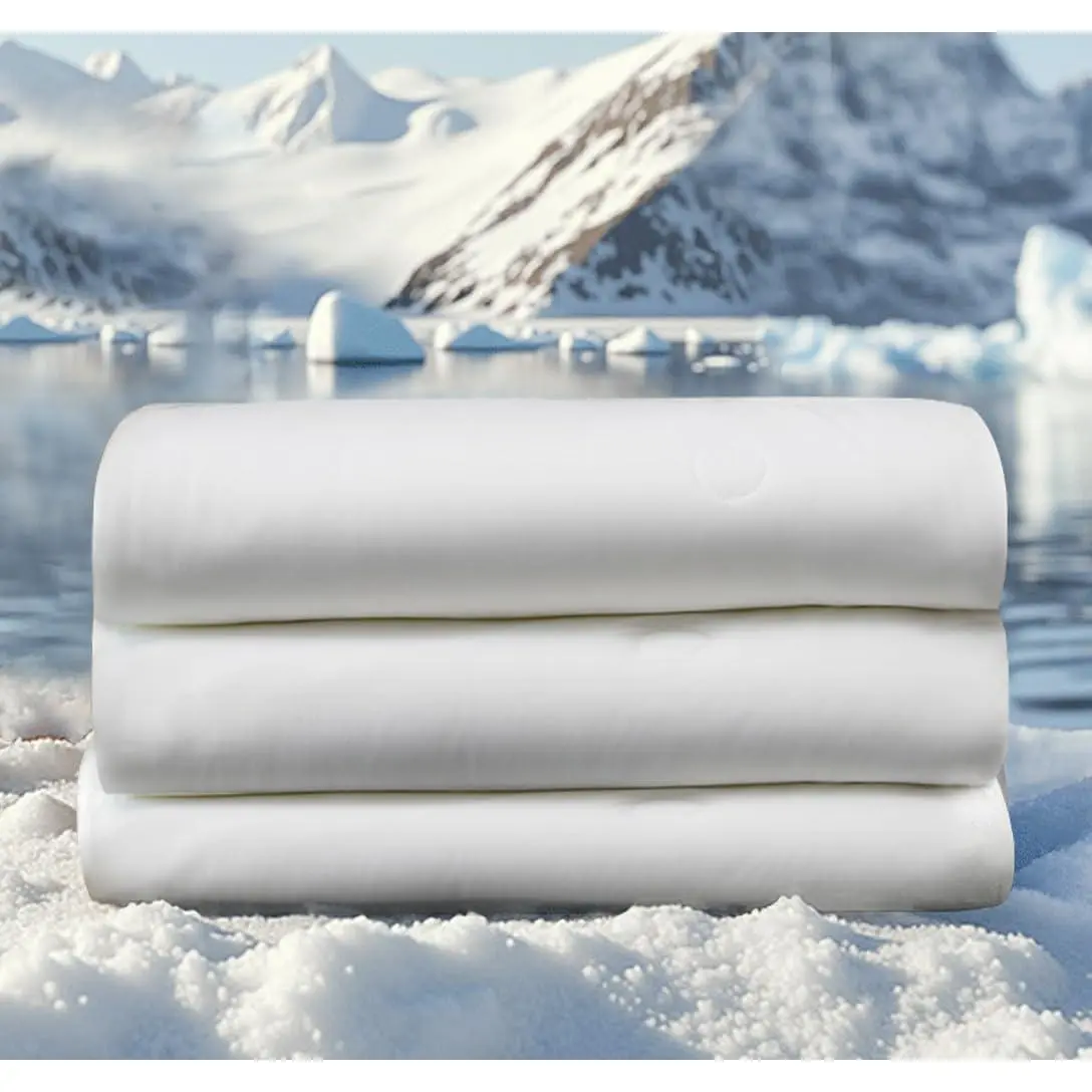 Cooling Comforter with Tencel™ Fill for Hot Sleepers & Night Sweats - Lightweight, Breathable, Double-Sided Cold Blanket   Thin Bedding (White, Full 90"x 90")